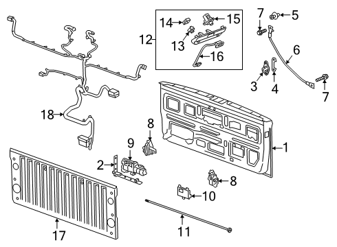 2020 Chevrolet Silverado 1500 Parking Aid Hinge Diagram for 23388858