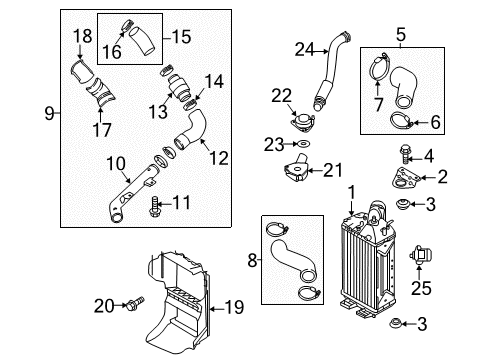 2018 Kia Soul Turbocharger Bracket-INTERCOOLER Mounting Diagram for 282592B820