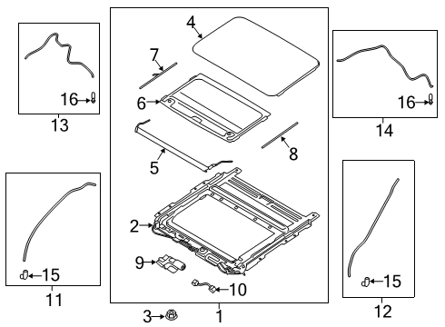 2021 Kia Telluride Sunroof Motor Assembly-P/ROOF(Roller) Diagram for 81679-S8100