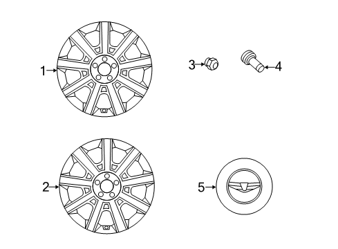 2013 Hyundai Equus Wheels Rear Aluminium Wheel Assembly Diagram for 52910-3N350