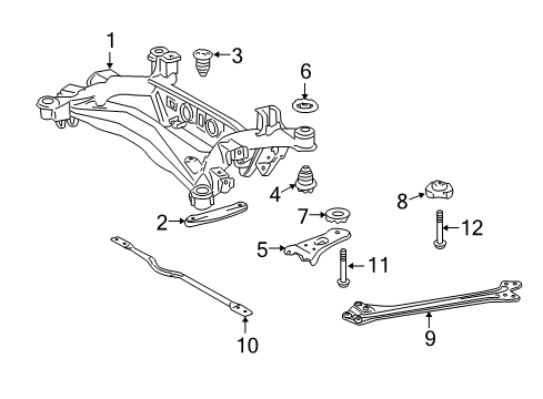 2010 Lexus GS450h Suspension Mounting - Rear Cushion, Rear Suspension Member Body Mounting, Front Diagram for 52271-30120