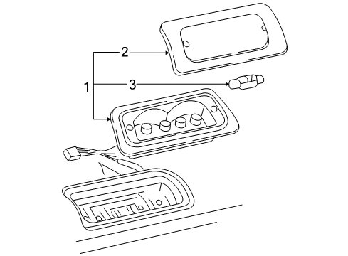 2003 GMC Sonoma High Mount Lamps Lamp, High Mount Stop Diagram for 5977662