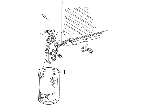 1992 Oldsmobile Bravada Tail Lamps Lamp Asm-Tail Diagram for 5976324