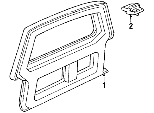 1984 Ford Bronco II Gate & Hardware Latch Diagram for E4TZ9843170D