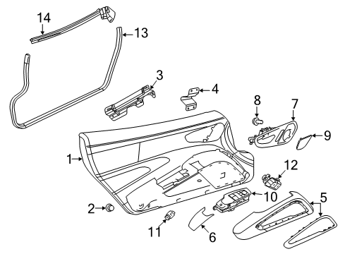 2015 Dodge Viper Interior Trim - Door Panel-Front Door Trim Diagram for 5VR56LV5AA