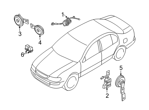 2004 Infiniti I35 Antenna & Radio, Horn Antenna Assy-Gps Diagram for 25975-3Y100