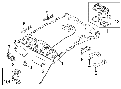 2014 Kia Cadenza Interior Trim - Roof Lens-OVERHEADEAD Console Diagram for 928223R000