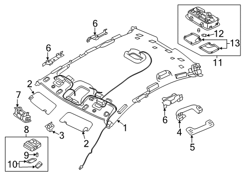 2019 Kia Cadenza Interior Trim - Roof LAMP ASSY-REAR PERSO Diagram for 92880F6000AYK