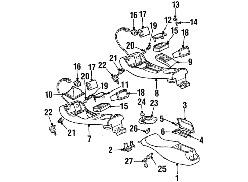 1997 Pontiac Firebird Center Console Boot Asm-Manual Transmission Control Lever *Ebony Diagram for 10306417