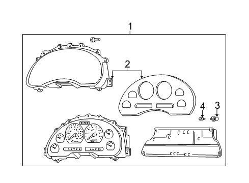 2003 Ford Mustang Bulbs Cluster Assembly Diagram for 1R3Z-10849-DA