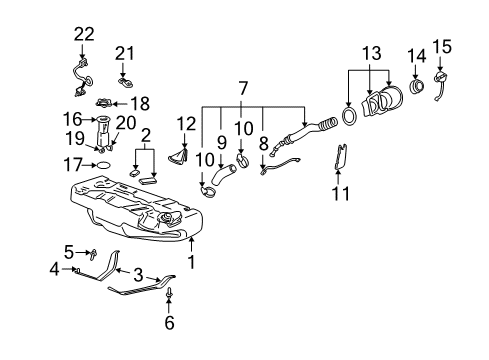 2002 Pontiac Bonneville Fuel System Components Fuel Pump Diagram for 19369899