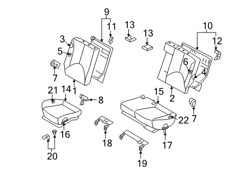 2007 Hyundai Accent Rear Seat Striker Assembly-Rear Seat Diagram for 897801G000