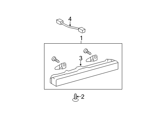 2008 Toyota Camry High Mount Lamps Mount Bracket Screw Diagram for 93560-24012