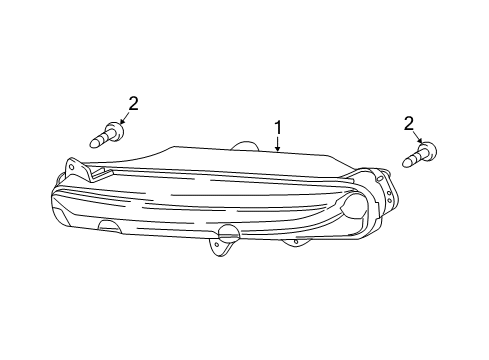 2018 Lincoln MKX Fog Lamps Fog Lamp Assembly Diagram for FA1Z-13200-C