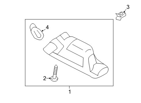 2020 Hyundai Kona Electric Bulbs Lamp Assembly-License Plate Diagram for 92501-J9100