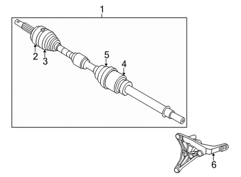2021 Nissan Rogue Drive Axles - Front Shaft Assy-Front Drive, RH Diagram for 39100-6RA3A