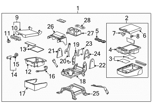 2009 Chevrolet Tahoe Front Seat Components Seat Back Assembly Diagram for 20758071