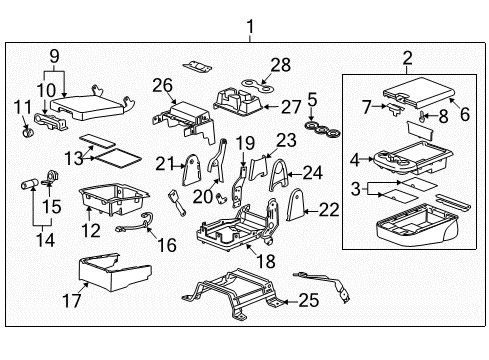 2009 Chevrolet Tahoe Front Seat Components Armrest Asm-Front Seat *Light Ttnum Diagram for 20758073