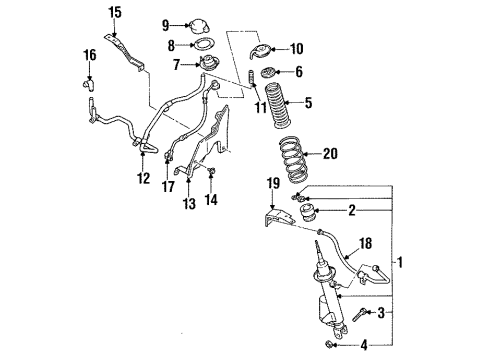 1996 Infiniti Q45 Shocks & Suspension Components - Rear Seat Assy-Rear Spring, Upper Lh Diagram for 55267-62U00