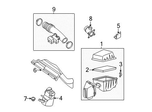 2009 Nissan Quest Filters Duct-Air Diagram for 16554-CK005