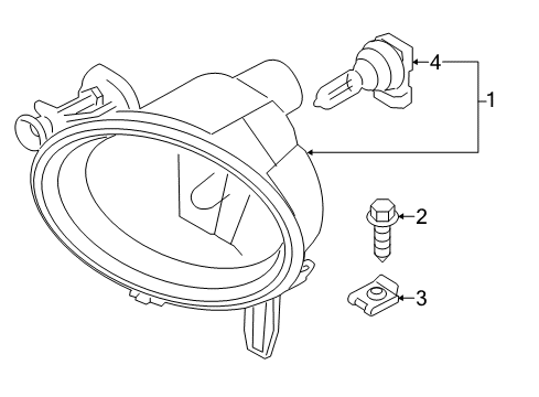 2018 BMW 330i Fog Lamps Fog Light, Led, Left Diagram for 63177315559