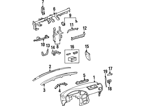 2002 Mercury Villager Instrument Gauges, Instrument Panel Cluster Assembly Diagram for 1F5Z-10849-BA