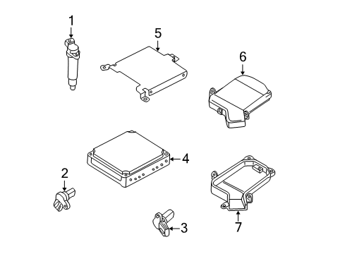 2006 Nissan Sentra Ignition System Engine Control Module Assembly Diagram for 23710-ZG52A