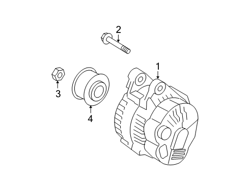 2009 Hyundai Santa Fe Alternator Pulley-Generator Diagram for 37321-3C250