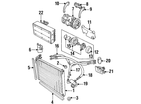 1989 Jaguar XJ6 A/C Compressor Seal Unit-A/C Compensator Shaft Diagram for 6599114