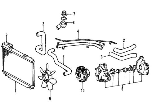 1997 Toyota Previa Cooling System, Radiator, Water Pump, Cooling Fan, Drive Shafts Body Sub-Assy, Water Pump Diagram for 16101-76030