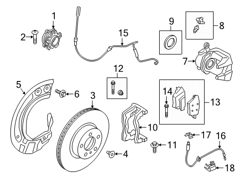 2020 BMW Z4 Brake Components Repair Kit Bellows Diagram for 34116872804