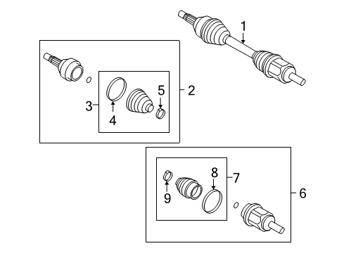 2008 Saturn Astra Drive Axles - Front Joint, Front Wheel Drive Shaft Cv Inner Diagram for 92100313