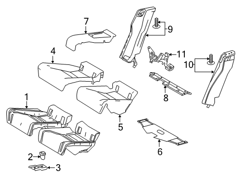 2022 Lexus RC300 Rear Seat Components Pad Sub-Assembly, Rear Seat Diagram for 71503-24080