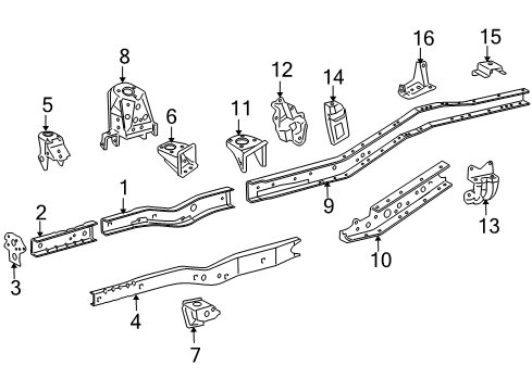2015 Toyota Tacoma Frame & Components Frame Assembly Diagram for 51001-04658