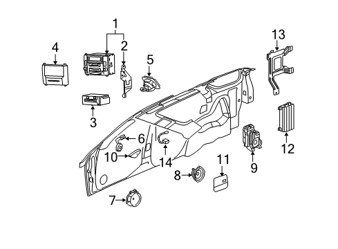 2006 Cadillac SRX Sound System Speaker, Radio Front Side Door Diagram for 15242215