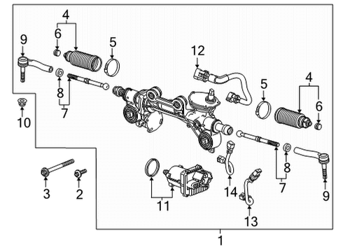 2022 Cadillac Escalade Steering Gear & Linkage Outer Tie Rod Diagram for 84179762