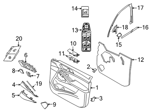 2021 BMW X6 Front Door System Latch, Right Diagram for 51229464890