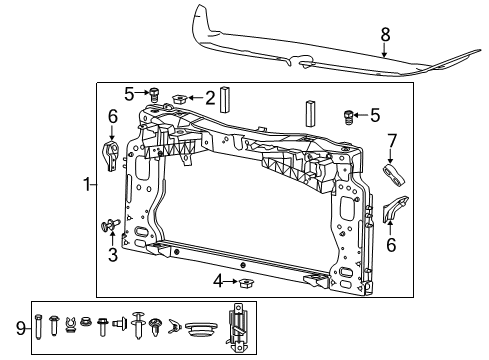 2013 Dodge Dart Radiator Support Panel-Closeout Diagram for 68146840AE