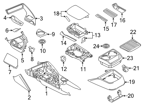 2019 BMW i8 Center Console Carrier, Centre Console Diagram for 51169290550