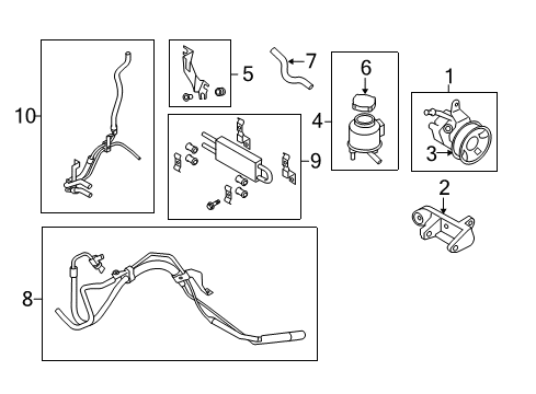 2008 Infiniti G35 P/S Pump & Hoses, Steering Gear & Linkage Power Steering Hose & Tube Assembly Diagram for 49721-JK02D