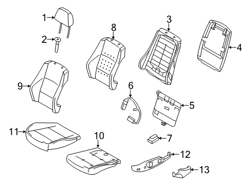 2013 BMW 128i Lumbar Control Seats Left Backrest Upholstery Diagram for 52109120275