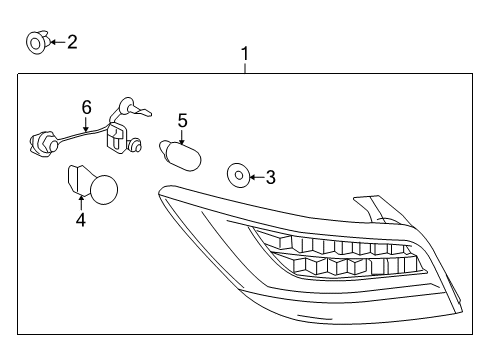 2012 Buick LaCrosse Tail Lamps Tail Lamp Assembly Diagram for 22891783