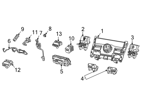 2021 Jeep Grand Cherokee L Gear Shift Control - AT A/C AND HEATER Diagram for 68423840AC