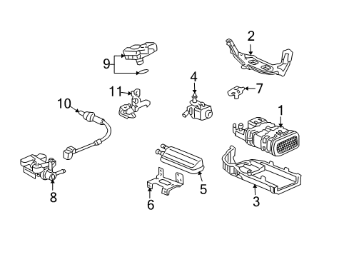 2011 Honda Element Powertrain Control Canister Assembly Diagram for 17011-SCV-A00