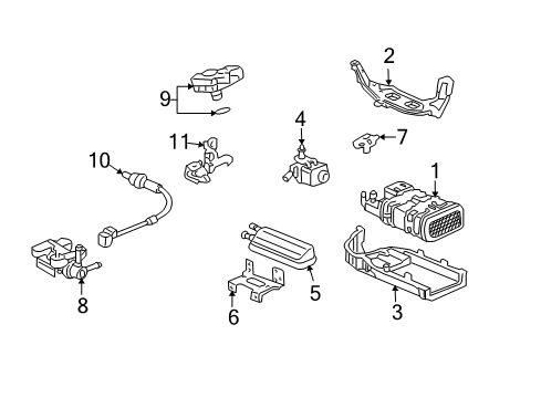 2011 Honda Element Powertrain Control Stay, Oxygen Sensor Diagram for 36536-PPA-A00