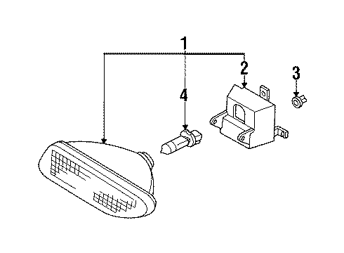 2002 Ford Escort Bulbs Fog Lamp Assembly Diagram for F8CZ-15200-AA