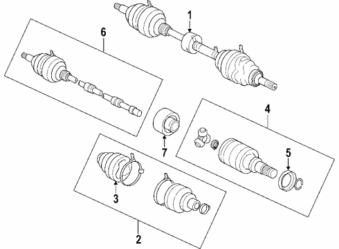 2005 Scion xA Front Axle Shafts & Joints, Drive Axles Outer Joint Assembly Diagram for 43470-59195