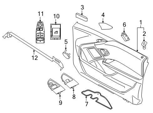 2018 BMW i3s Interior Trim - Front Door Channel Sealing, Inside, Door, Front Left Diagram for 51337277049