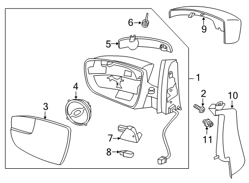 2016 Ford C-Max Bulbs Power Mirror Diagram for DM5Z-17682-J