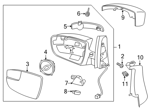 2016 Ford C-Max Bulbs Mirror Glass Diagram for CJ5Z-17K707-F